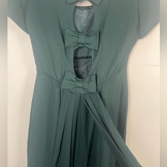 Vintage Jeffery & Dara by Tom Barr Green maxi dress with bow and cutout size 4 - Picture 7 of 7